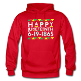 D'IMAG'E Couture Happy Juneteenth Unisex Heavy Blend Adult Hoodie - red