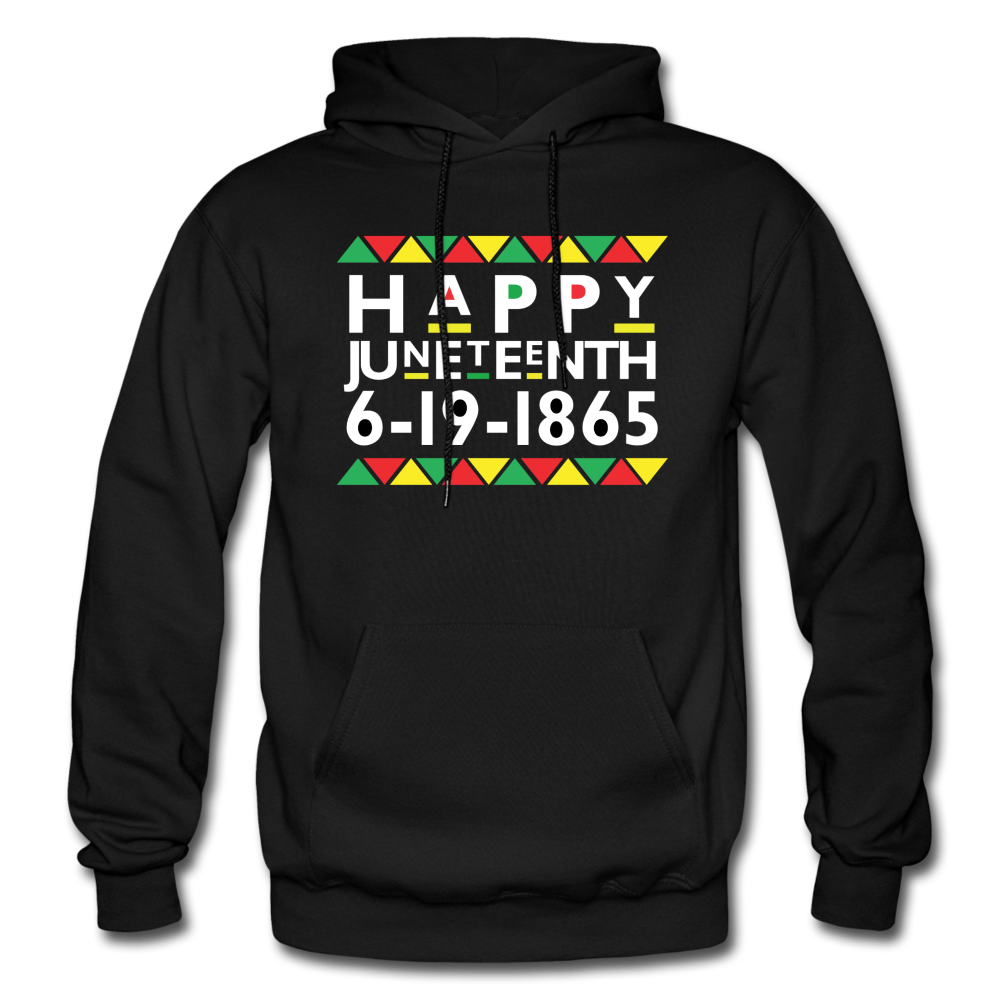 D'IMAG'E Couture Happy Juneteenth Unisex Heavy Blend Adult Hoodie - black