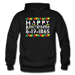 D'IMAG'E Couture Happy Juneteenth Unisex Heavy Blend Adult Hoodie - black