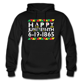 D'IMAG'E Couture Happy Juneteenth Unisex Heavy Blend Adult Hoodie - black