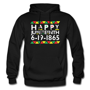 D'IMAG'E Couture Happy Juneteenth Unisex Heavy Blend Adult Hoodie - black