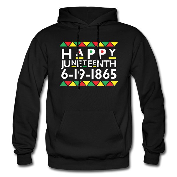 D'IMAG'E Couture Happy Juneteenth Unisex Heavy Blend Adult Hoodie - black