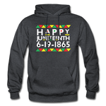 D'IMAG'E Couture Happy Juneteenth Unisex Heavy Blend Adult Hoodie - charcoal grey