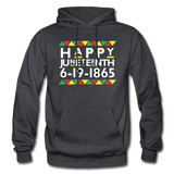 D'IMAG'E Couture Happy Juneteenth Unisex Heavy Blend Adult Hoodie - charcoal grey