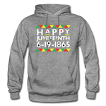 D'IMAG'E Couture Happy Juneteenth Unisex Heavy Blend Adult Hoodie - graphite heather