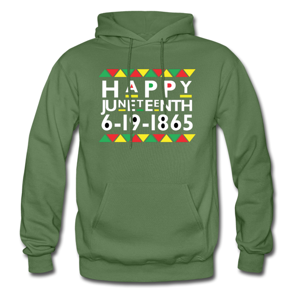 D'IMAG'E Couture Happy Juneteenth Unisex Heavy Blend Adult Hoodie - military green