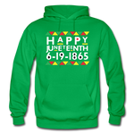 D'IMAG'E Couture Happy Juneteenth Unisex Heavy Blend Adult Hoodie - kelly green