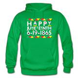 D'IMAG'E Couture Happy Juneteenth Unisex Heavy Blend Adult Hoodie - kelly green