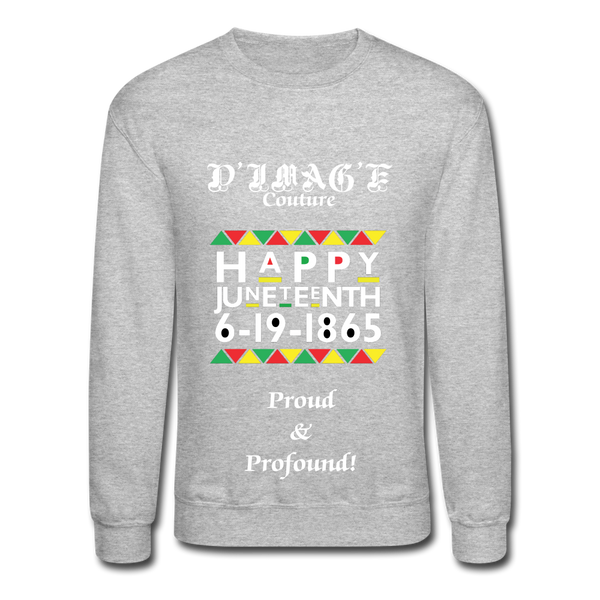 D'IMAG'E Couture Happy Juneteenth Unisex Heavy Blend Crewneck Sweatshirt - heather gray