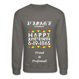 D'IMAG'E Couture Happy Juneteenth Unisex Heavy Blend Crewneck Sweatshirt - asphalt gray