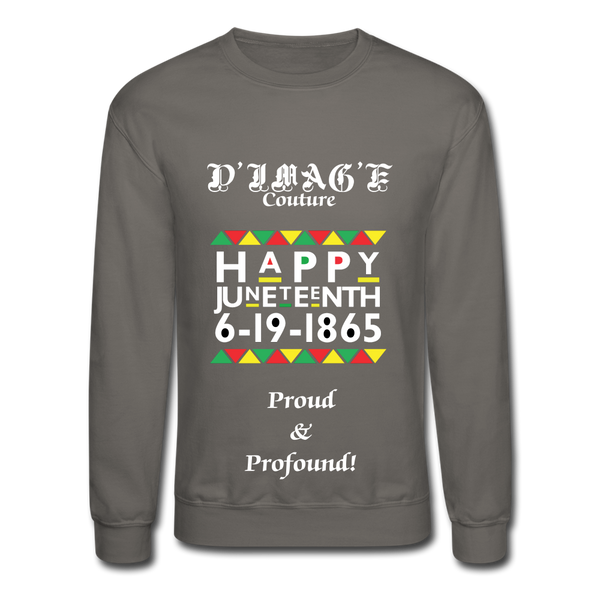 D'IMAG'E Couture Happy Juneteenth Unisex Heavy Blend Crewneck Sweatshirt - asphalt gray