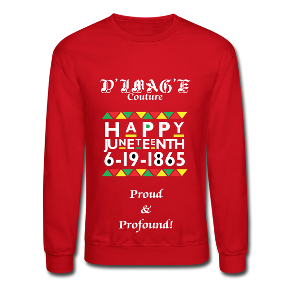 D'IMAG'E Couture Happy Juneteenth Unisex Heavy Blend Crewneck Sweatshirt - red