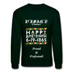 D'IMAG'E Couture Happy Juneteenth Unisex Heavy Blend Crewneck Sweatshirt - forest green