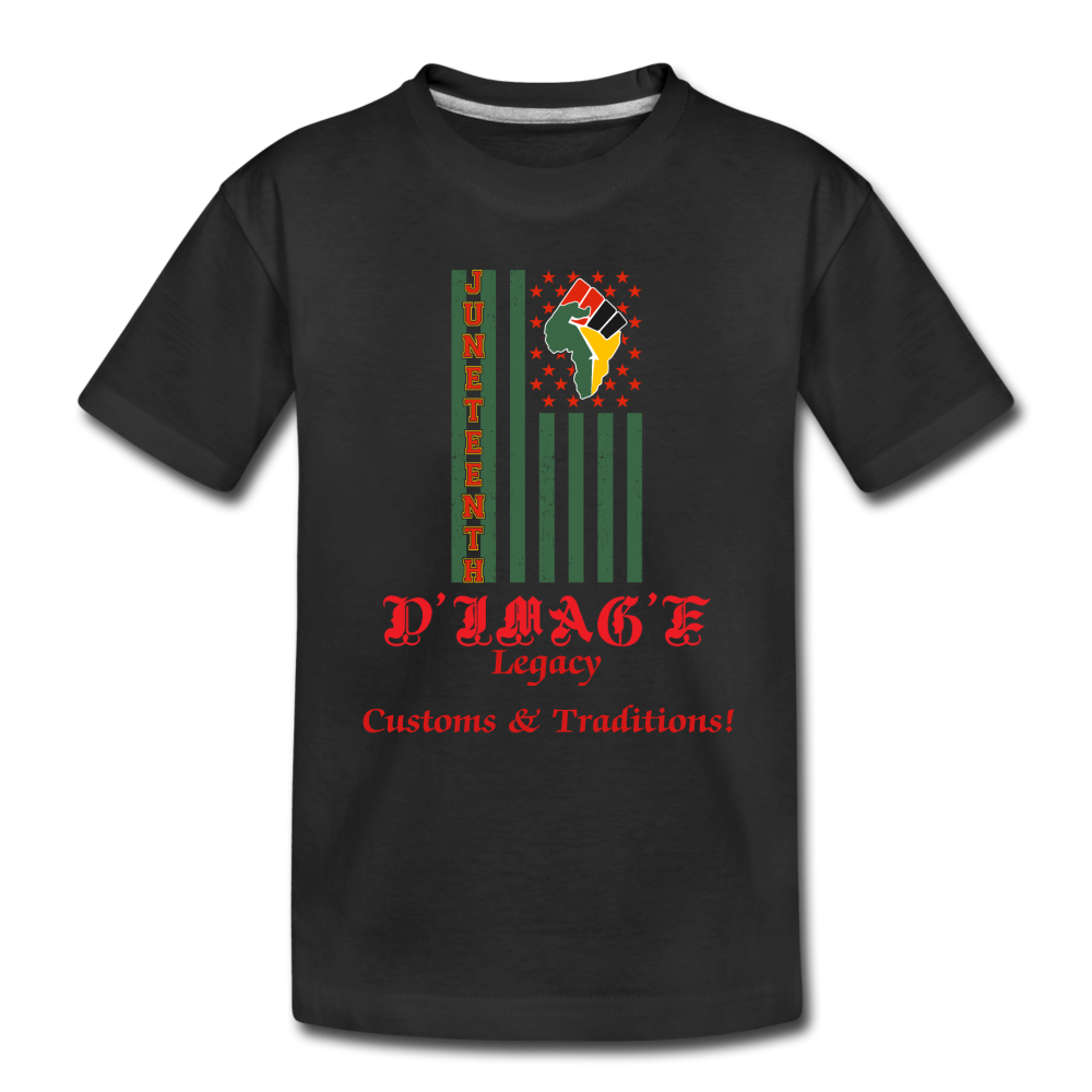 D'IMAG'E Legacy Youth Juneteenth Premium T-Shirt - black