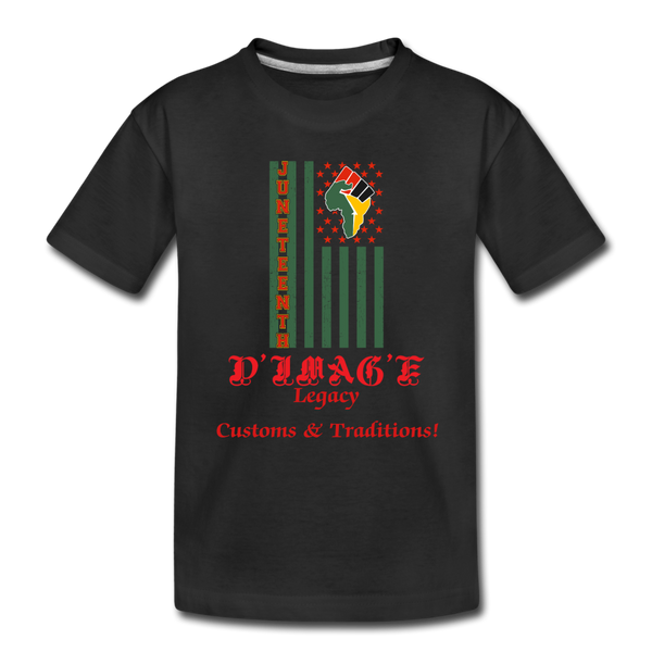 D'IMAG'E Legacy Youth Juneteenth Premium T-Shirt - black