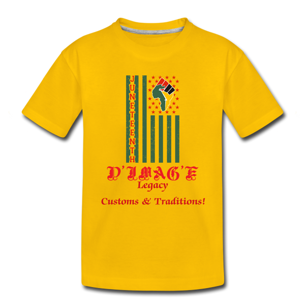 D'IMAG'E Legacy Youth Juneteenth Premium T-Shirt - sun yellow