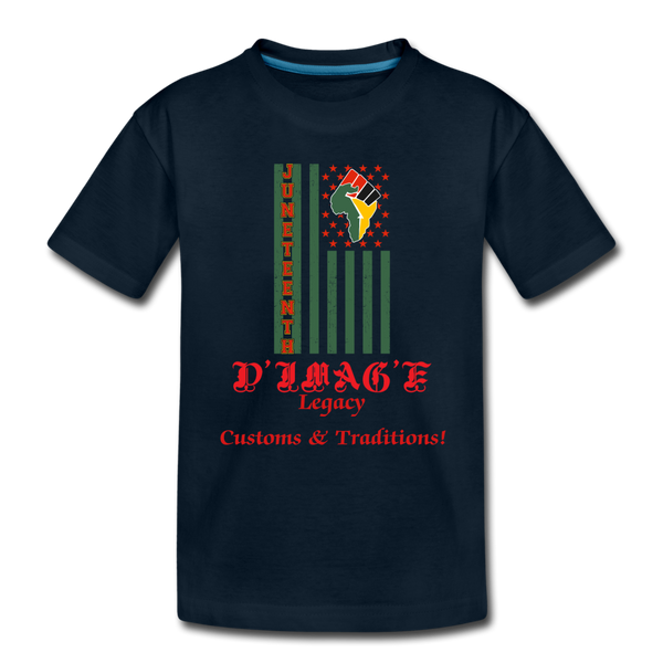 D'IMAG'E Legacy Youth Juneteenth Premium T-Shirt - deep navy