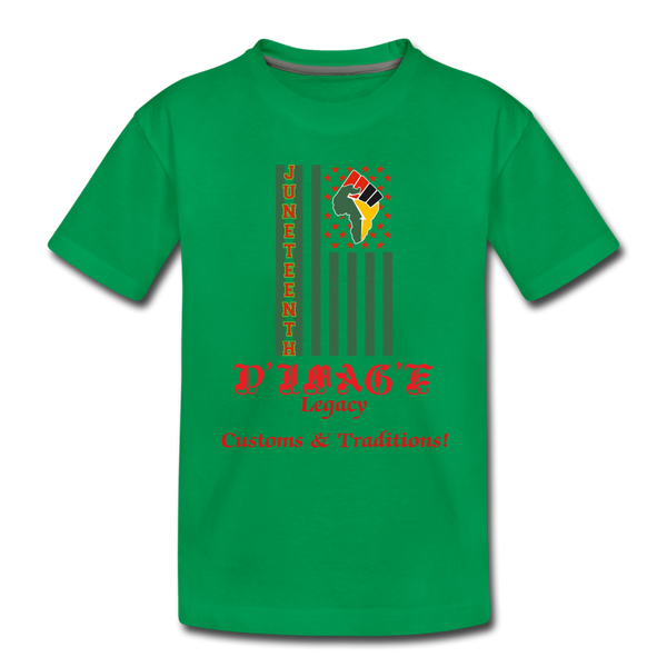 D'IMAG'E Legacy Youth Juneteenth Premium T-Shirt - kelly green