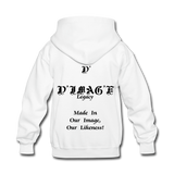 D'IMAG'E Legacy Wordmark & Slogan Youth Hoodie - white