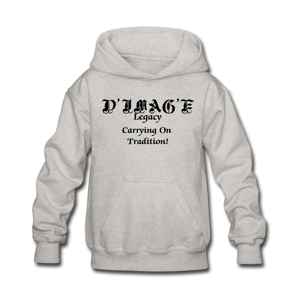 D'IMAG'E Legacy Wordmark & Slogan Youth Hoodie - heather gray