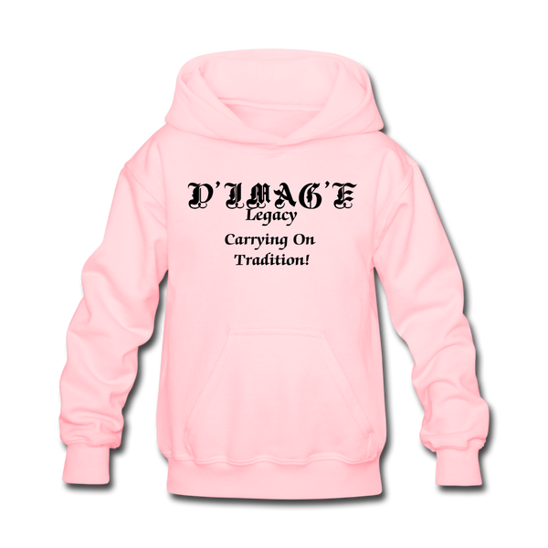 D'IMAG'E Legacy Wordmark & Slogan Youth Hoodie - pink