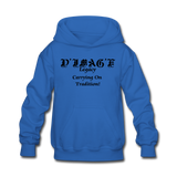 D'IMAG'E Legacy Wordmark & Slogan Youth Hoodie - royal blue