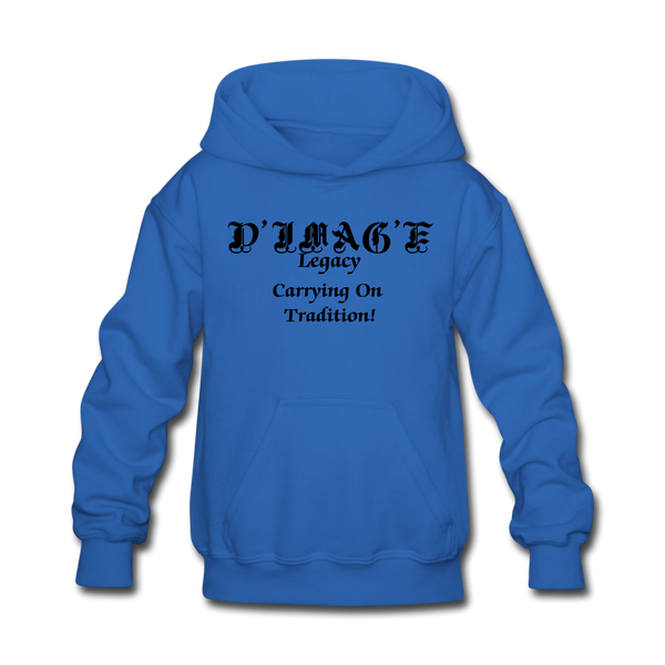 D'IMAG'E Legacy Wordmark & Slogan Youth Hoodie - royal blue