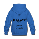 D'IMAG'E Legacy Wordmark & Slogan Youth Hoodie - royal blue