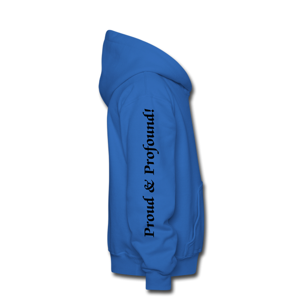 D'IMAG'E Legacy Wordmark & Slogan Youth Hoodie - royal blue