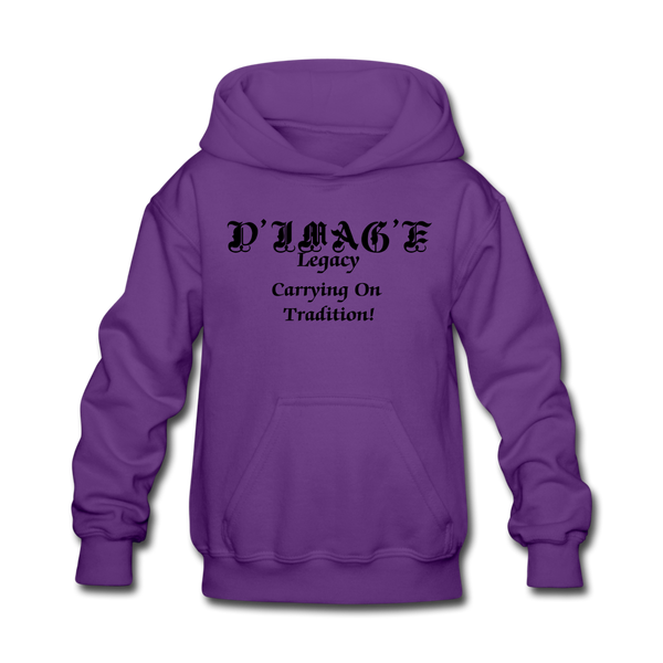 D'IMAG'E Legacy Wordmark & Slogan Youth Hoodie - purple