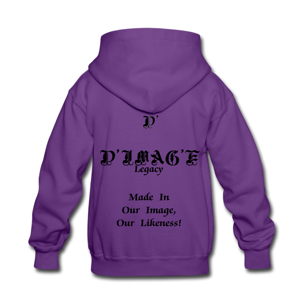 D'IMAG'E Legacy Wordmark & Slogan Youth Hoodie - purple