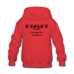 D'IMAG'E Legacy Wordmark & Slogan Youth Hoodie - red