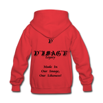 D'IMAG'E Legacy Wordmark & Slogan Youth Hoodie - red