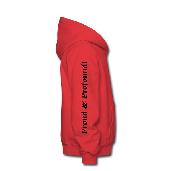 D'IMAG'E Legacy Wordmark & Slogan Youth Hoodie - red