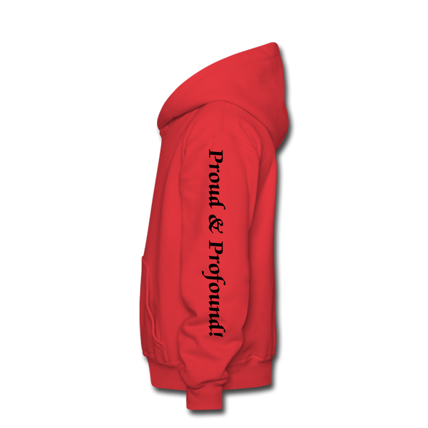 D'IMAG'E Legacy Wordmark & Slogan Youth Hoodie - red