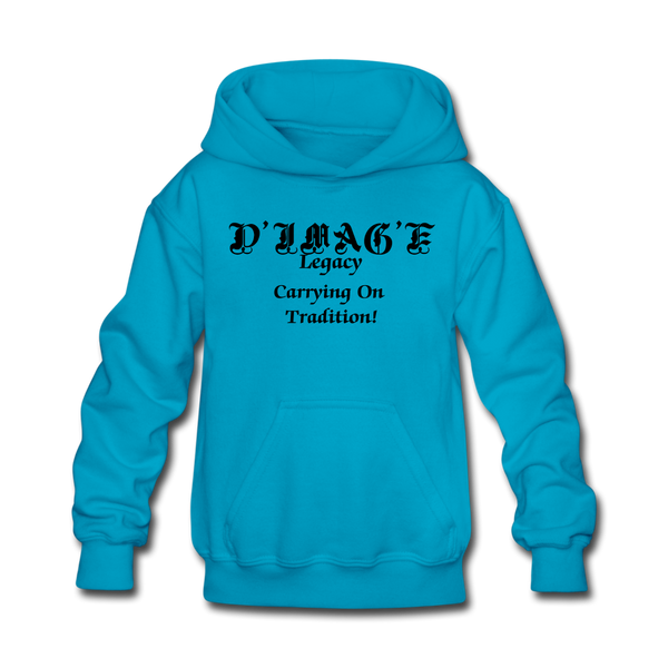 D'IMAG'E Legacy Wordmark & Slogan Youth Hoodie - turquoise