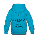 D'IMAG'E Legacy Wordmark & Slogan Youth Hoodie - turquoise