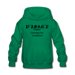 D'IMAG'E Legacy Wordmark & Slogan Youth Hoodie - kelly green