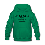 D'IMAG'E Legacy Wordmark & Slogan Youth Hoodie - kelly green