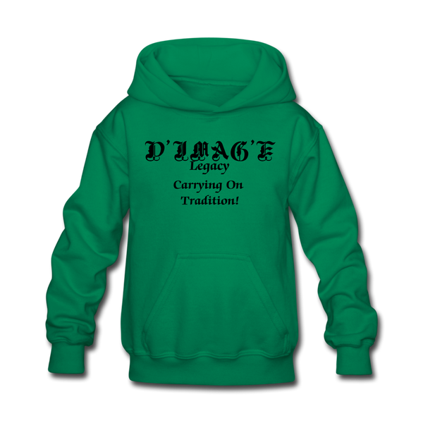 D'IMAG'E Legacy Wordmark & Slogan Youth Hoodie - kelly green