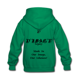 D'IMAG'E Legacy Wordmark & Slogan Youth Hoodie - kelly green