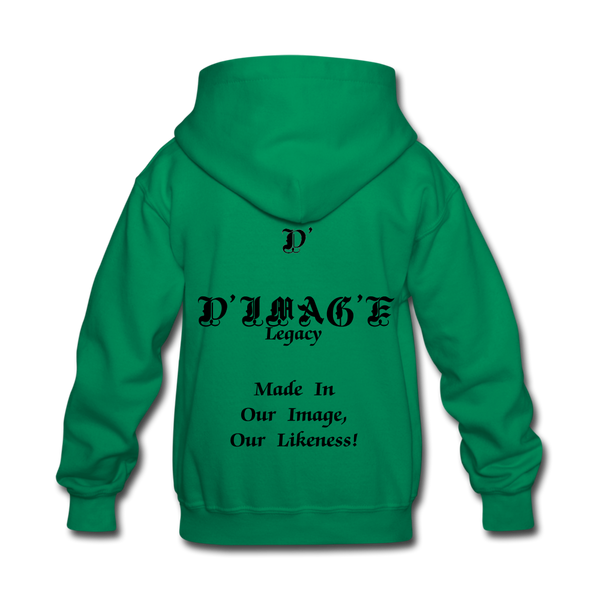 D'IMAG'E Legacy Wordmark & Slogan Youth Hoodie - kelly green